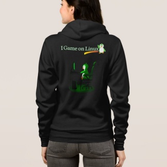Womens Zip-Up Linux Gaming Hoodie